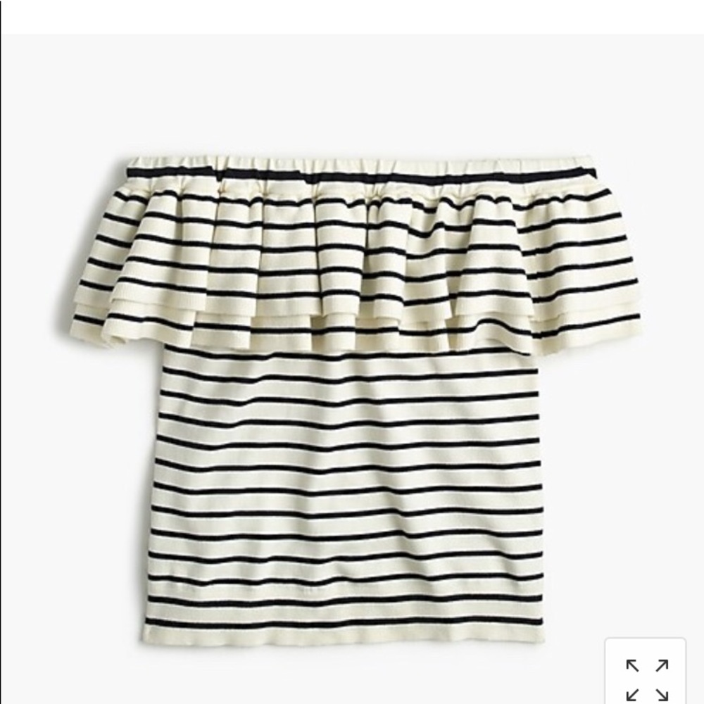 J.Crew Lightweight Off-The-Shoulder Ruffle Sweater